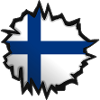 Finland Flag in a Hole