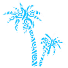 Tropic Wave Abstract Palm Design