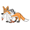 Fox with goose