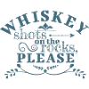 Whiskey shots on the rocks