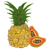 Pineapple, papaya, exotic fruits