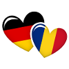 GERMAN ROMANIAN FLAG HEARTS LOVE
