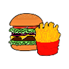 Burger - drawing - french fries