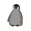 Cute cute gray penguin motif
