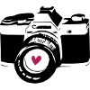 Black camera with heart