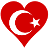 Drapeau turc comme coeur