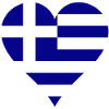 Drapeau grec comme coeur