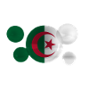 Algeria flag on bubbles