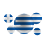 Greece flag on bubbles