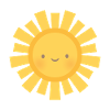 Süße Sonne und Sonnenstrahlen