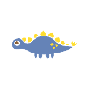 Cute Blue Stegosaurus Dinosaur