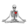 Yoga skeleton with heart