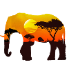 Elephant | Africa | Sunset | Steppe | Tree