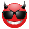 EMOJI duivel met zonnebril grappig ontwerp