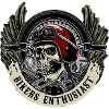 Motorcyclist, skull