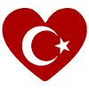 Coeur comme drapeau turc