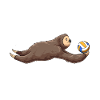 Cute sloth volleyball player