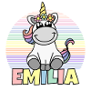 Emilia Name Niedliches Einhorn Regenbogen Vorname