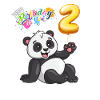 Pandabear joyeux anniversaire deux ans