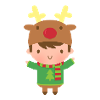 Mignon, noël, garçon, renne