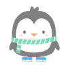 Pingouin mignon sur patins
