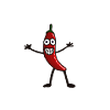 Funny laughing chili pepper
