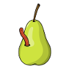 Pear with worm