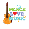 Guitar "Peace, Love, Music"