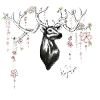 Hirsch mit Blumengeweih