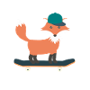 Skateboard Skater Fuchs