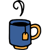 Tasse mit Teebeutel