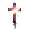 Bloody cross with sun