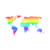 Rainbow world map - kolorowa, abstrakcyjna mapa świata