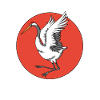 Japanese crane with red sun