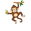 Monkey with banana
