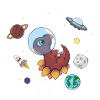 Dinosaurs in space