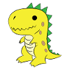 Bébé dragon dinosaure jaune