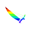 Catamaran in rainbow