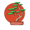 Bonsai and Japanese sun