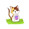 Cat Drinking Bubbletea