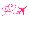 Avion avion avec coeur Rose