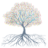Glowing fruits on tree design
