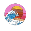Retro Kanagawa Big Wave Japan