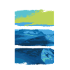 Blue Green Landscape Sea