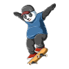 Panda on skateboard - panda skater