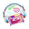 90s neon cassette