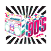 90s neon cassette