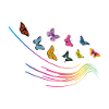Flying butterflies wave