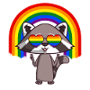 Raccoon Gay Pride LGBT Rainbow