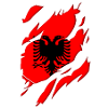 Albaniens flag revet motiv